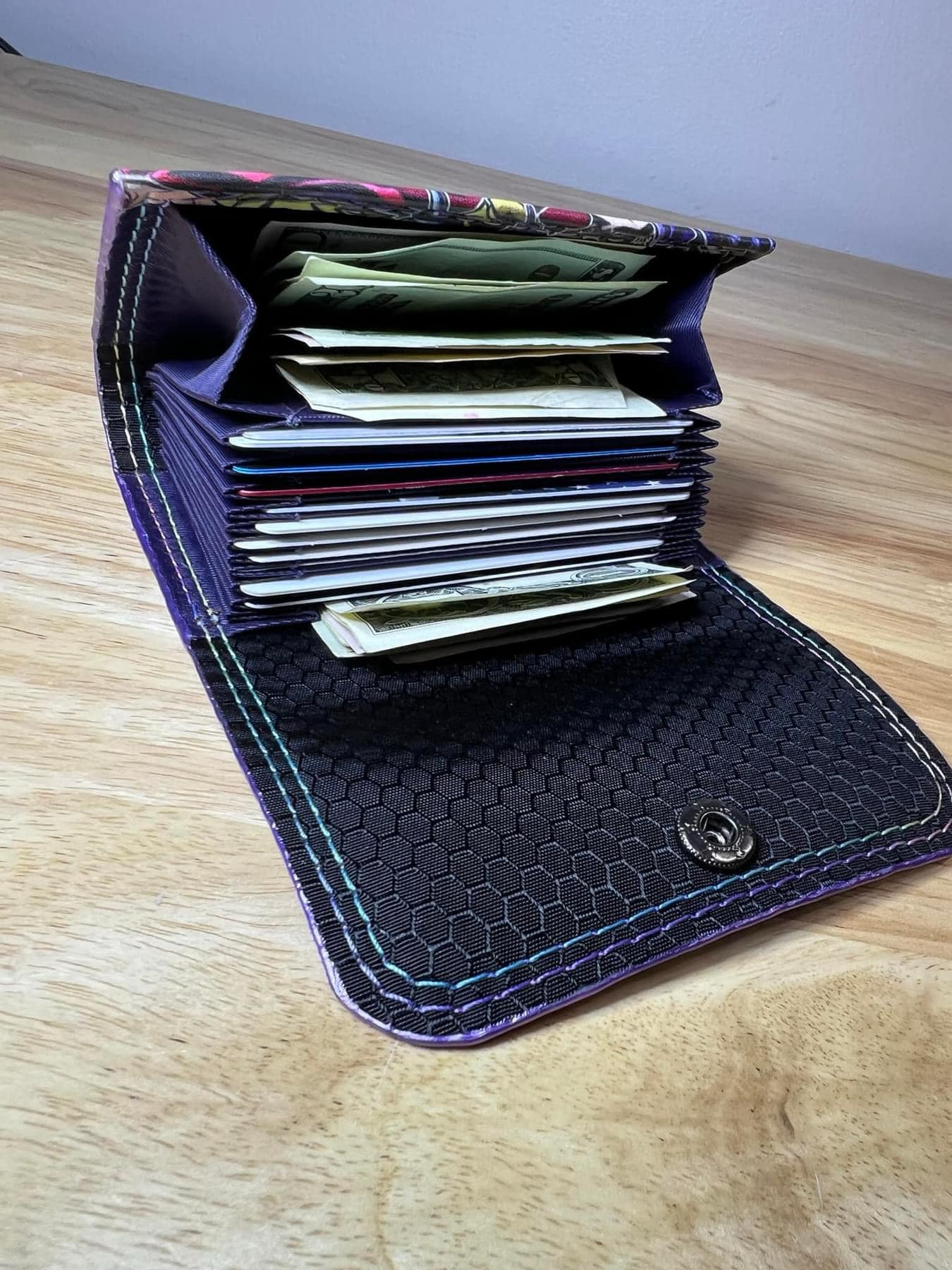 BLUE - 10 Card Slot Accordion Wallet Insert