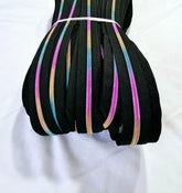 Black - Rainbow Teeth Zipper Tape