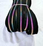 Black - Rainbow Teeth Zipper Tape