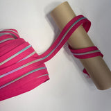 Hot Pink - Rainbow Teeth Zipper Tape