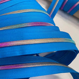 Blue Cobalt - Rainbow Teeth Zipper Tape