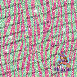 Glitter Zebra Pink Green