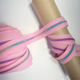 Light Pink - Rainbow Teeth Zipper Tape