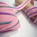 Light Pink - Rainbow Teeth Zipper Tape