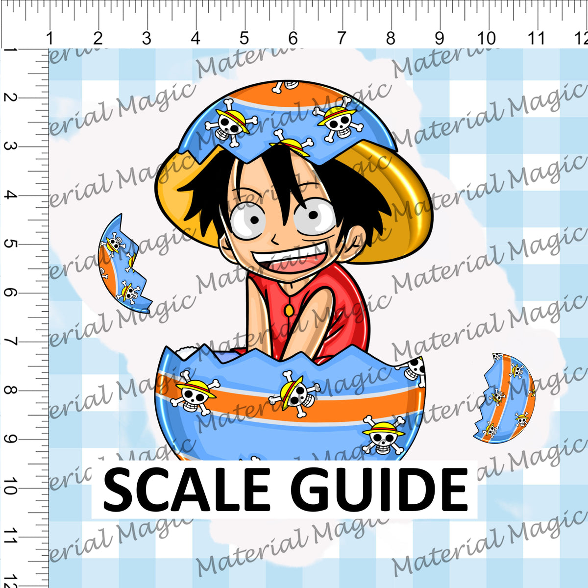 Luffy Blue Check Panel – Material Magic