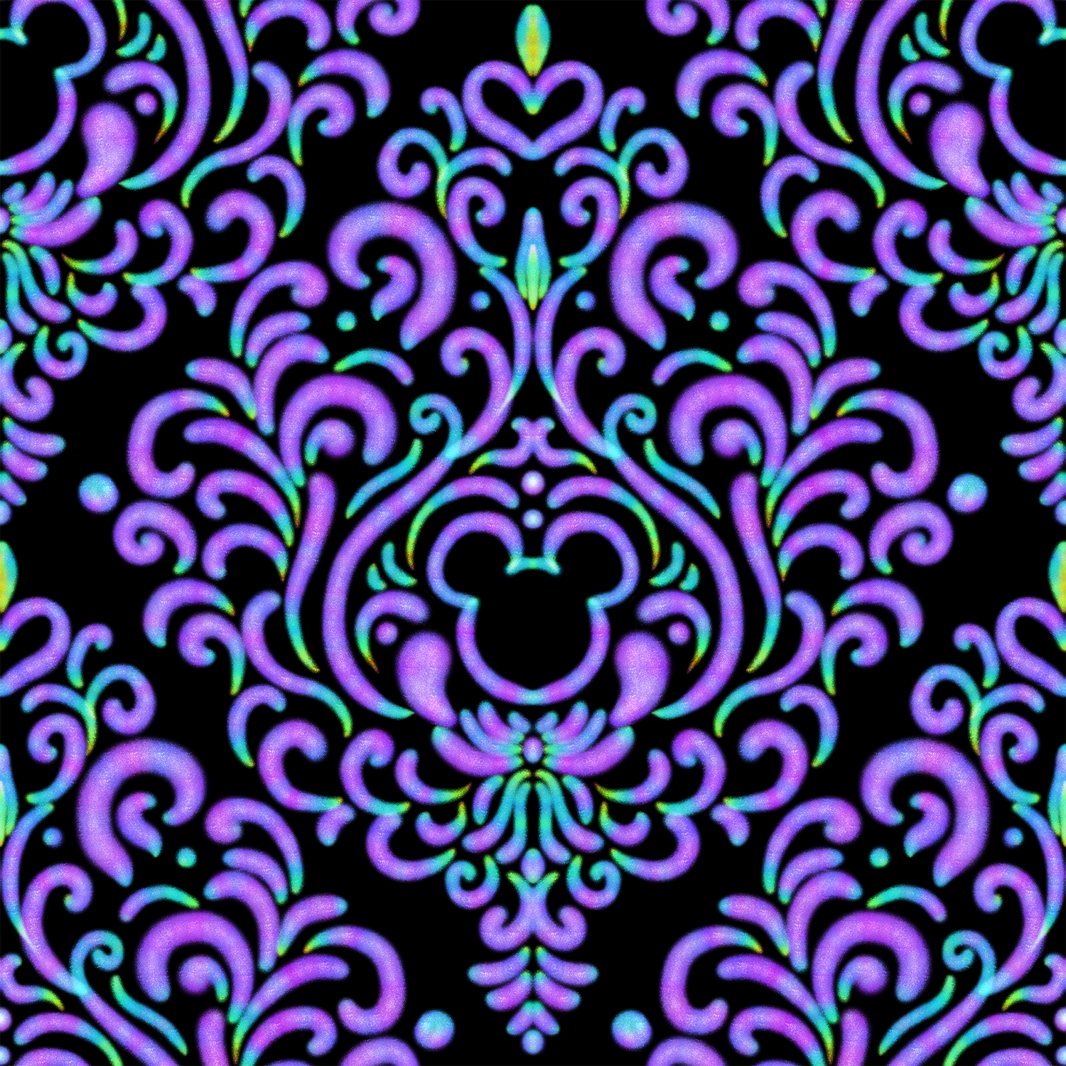 Mouse Damask Black Hex – Material Magic