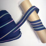 Blue Navy - Rainbow Teeth Zipper Tape