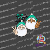 Retro Santa Buddies Aqua Panel