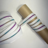 White - Rainbow Teeth Zipper Tape