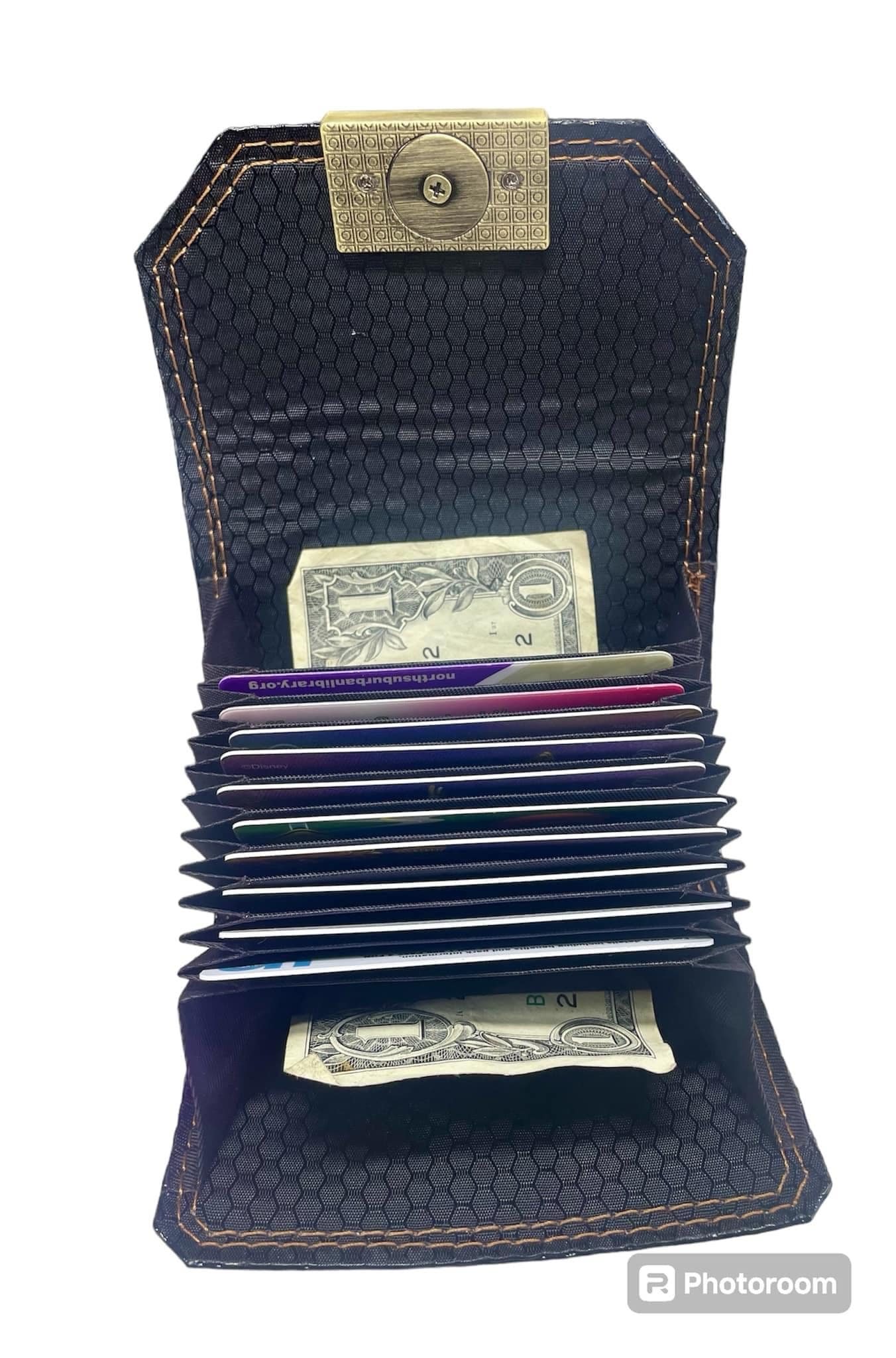 BLUE - 10 Card Slot Accordion Wallet Insert