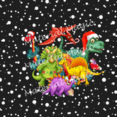 Dino Xmas Black Panel