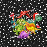 Dino Xmas Black Panel