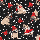 Puggy Christmas Snow