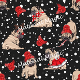 Puggy Christmas Snow