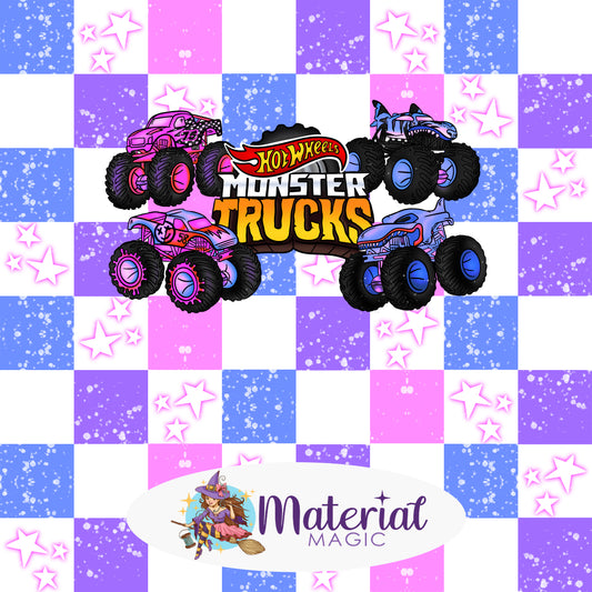 R81 Monster Trucks Multicolour Checker Panel PREORDER