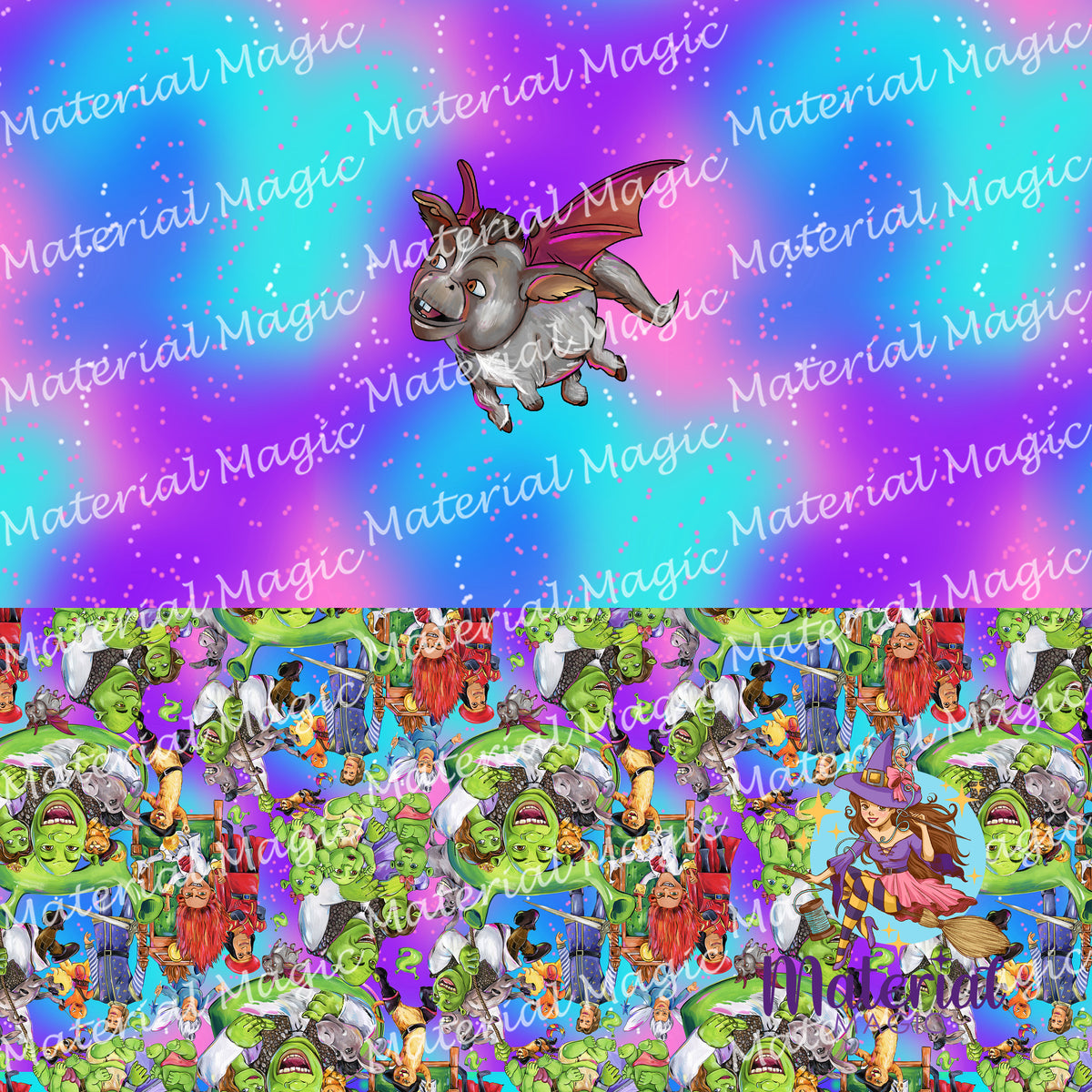 R77 Baby Dragon Main Pink Nappy/Undie Panel Material Magic