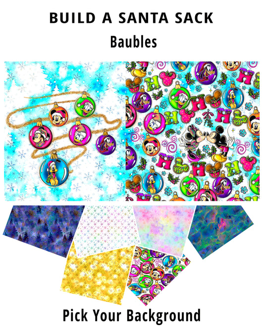 R82 Fab 5 Festive Baubles Half Panel Santa Sack PREORDER