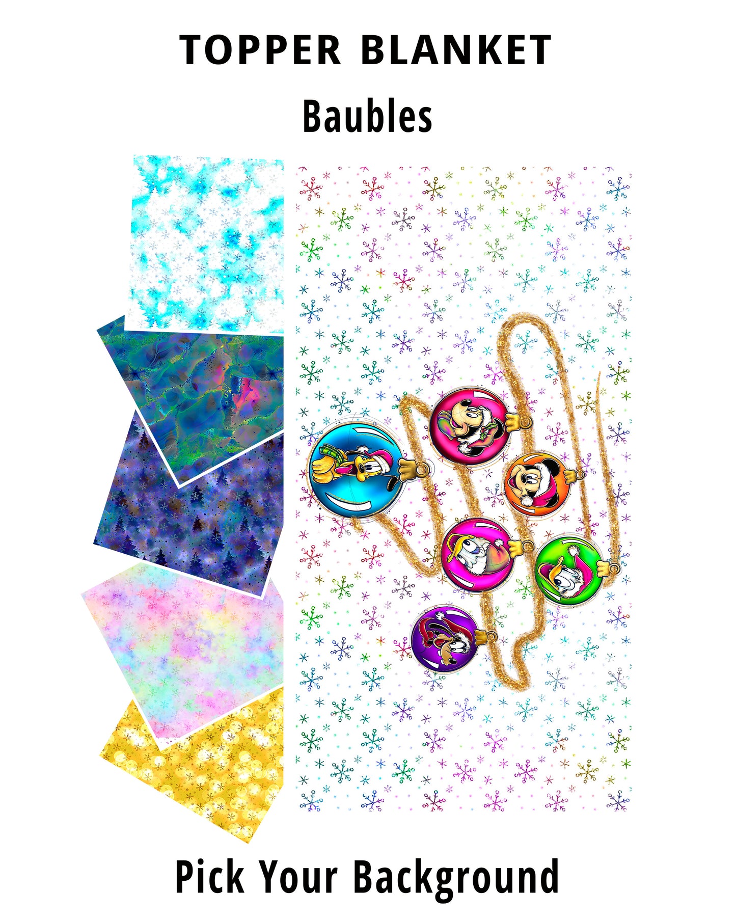 R82 Fab 5 Festive Baubles Blanket Topper PREORDER