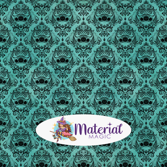 Damask Series 1 Stitch Teal Main