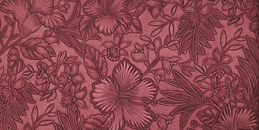 Deep Red Flower Embossed