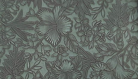 Forest Green Flower Embossed