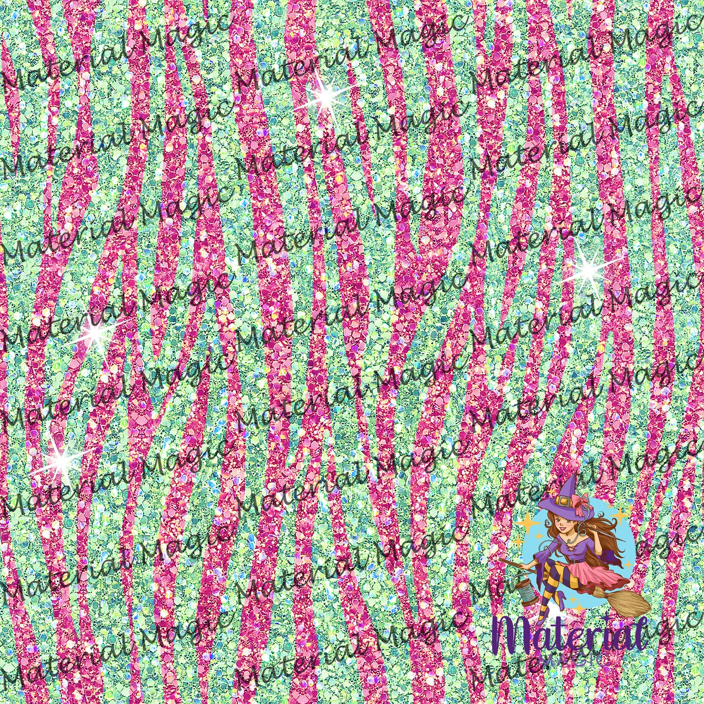 Glitter Zebra Pink Green