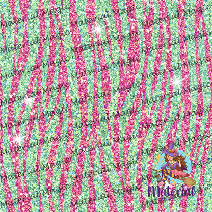 Glitter Zebra Pink Green