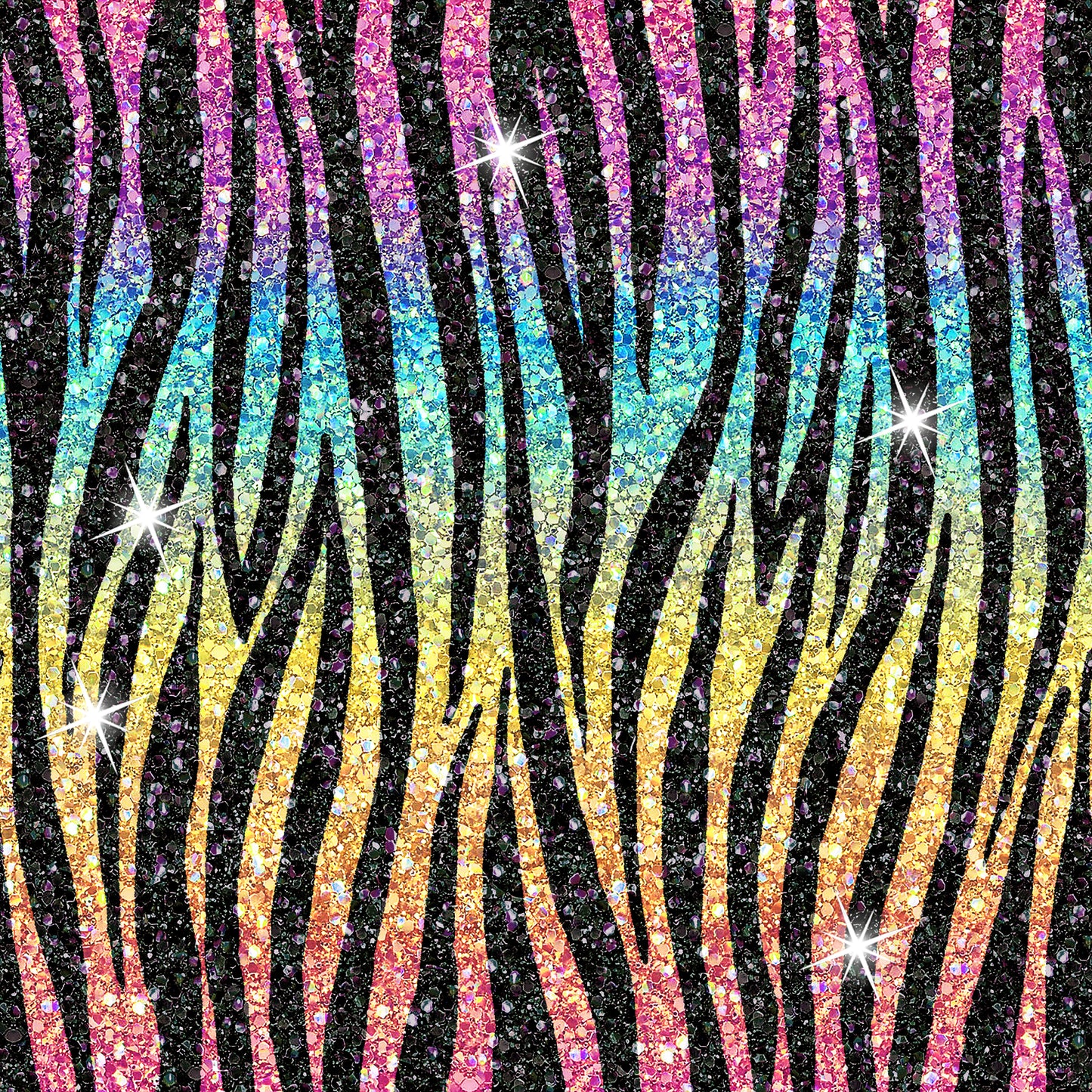 Glitter Zebra Rainbow Black PREORDER