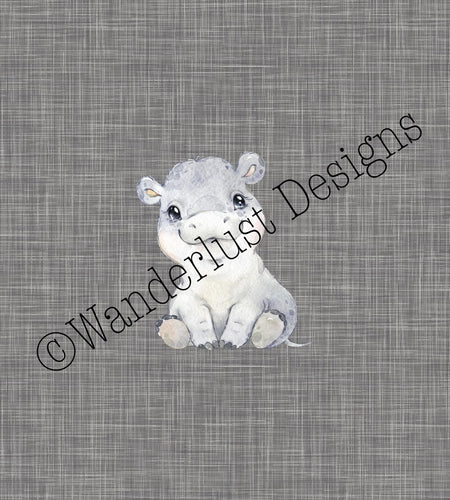 Baby Hippo Grey Panel