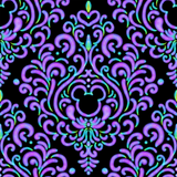 Mouse Damask Black Hex