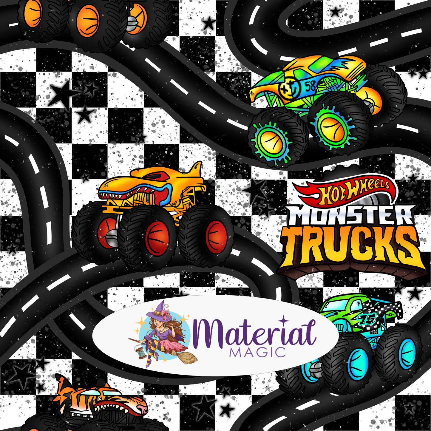 R81 Monster Trucks Black Checker Main PREORDER