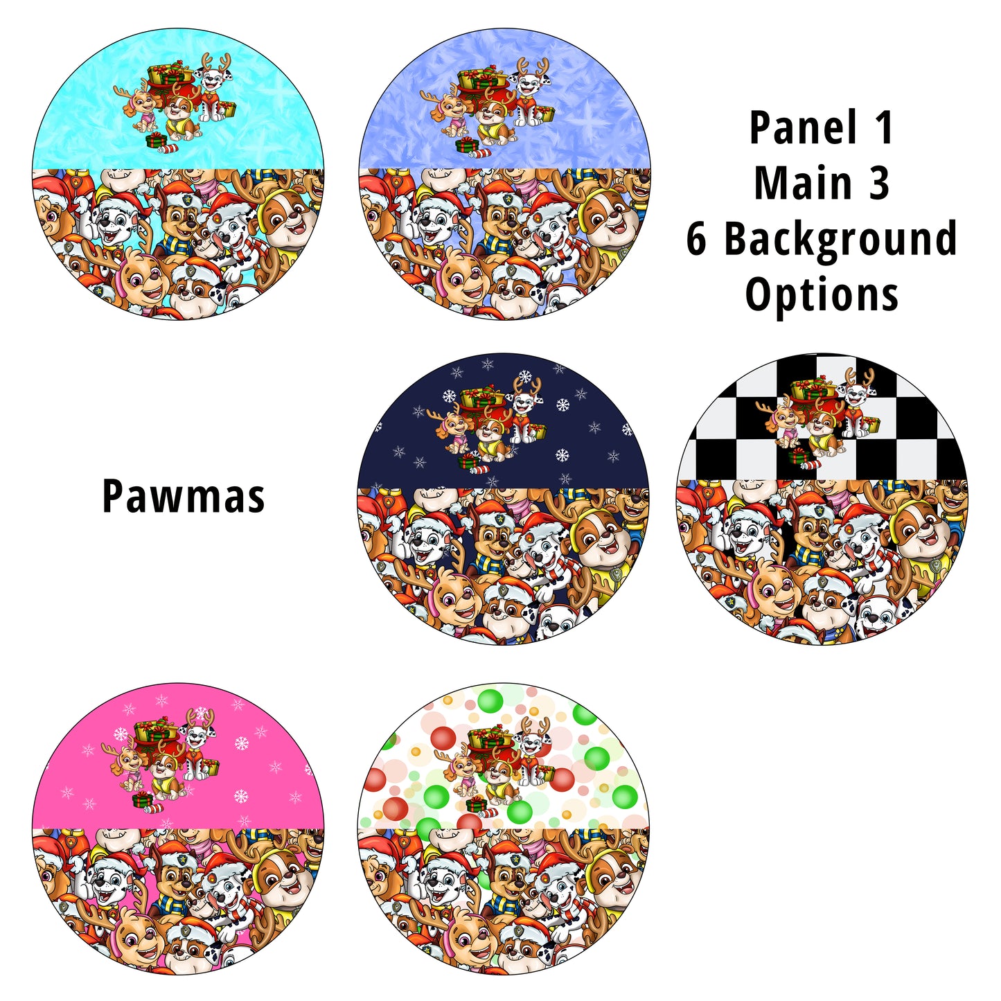 R82 Pawmas Panel 1 Main 3 Nappy/Undie Panel PREORDER