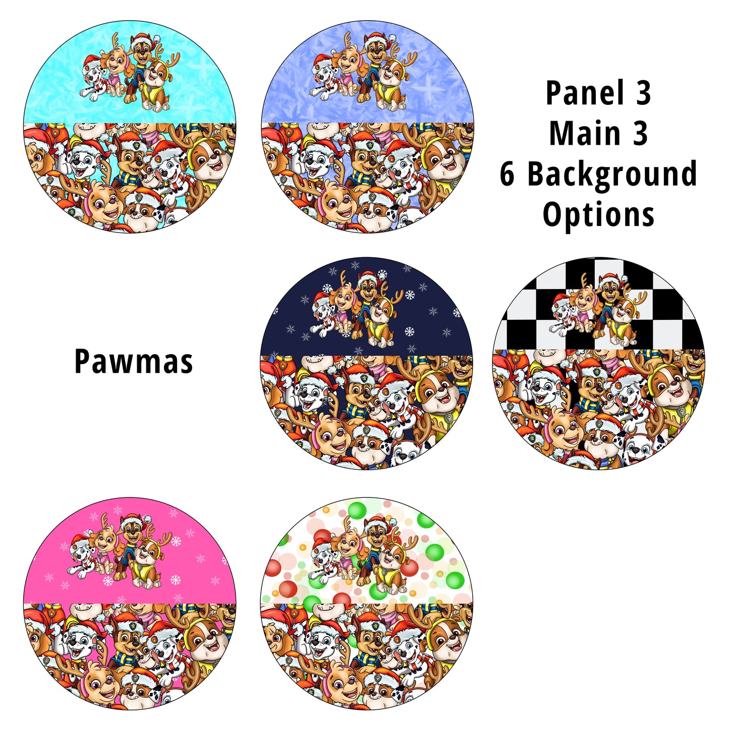 R82 Pawmas Panel 3 Main 3 Nappy/Undie Panel PREORDER