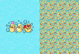 Rubber Duckies Blue Green Teal CHILD BLANKET