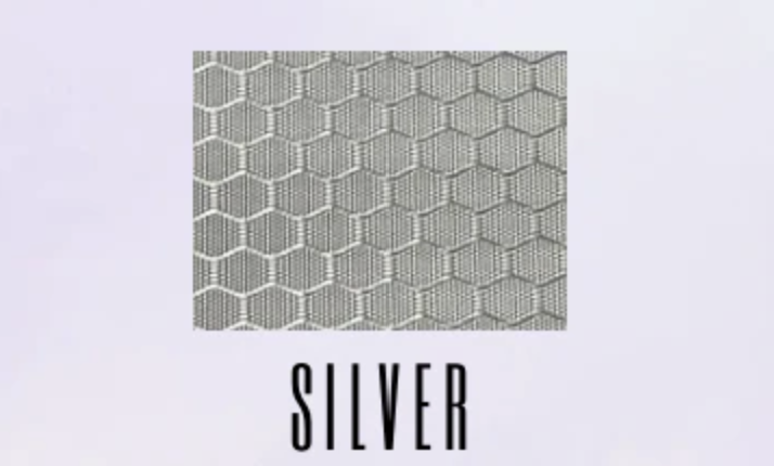 Silver Adhesive Hex Polyester Ripstop 420D HALF Yard