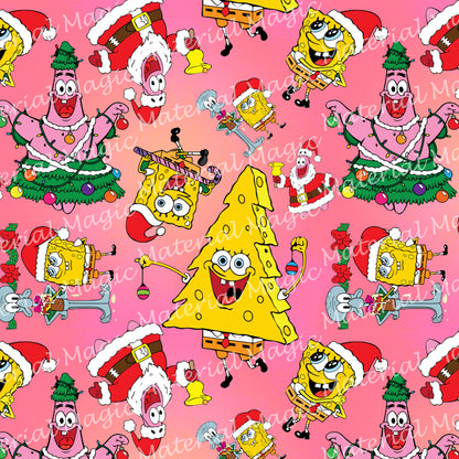 Spongy Xmas Pink Design Vinyl