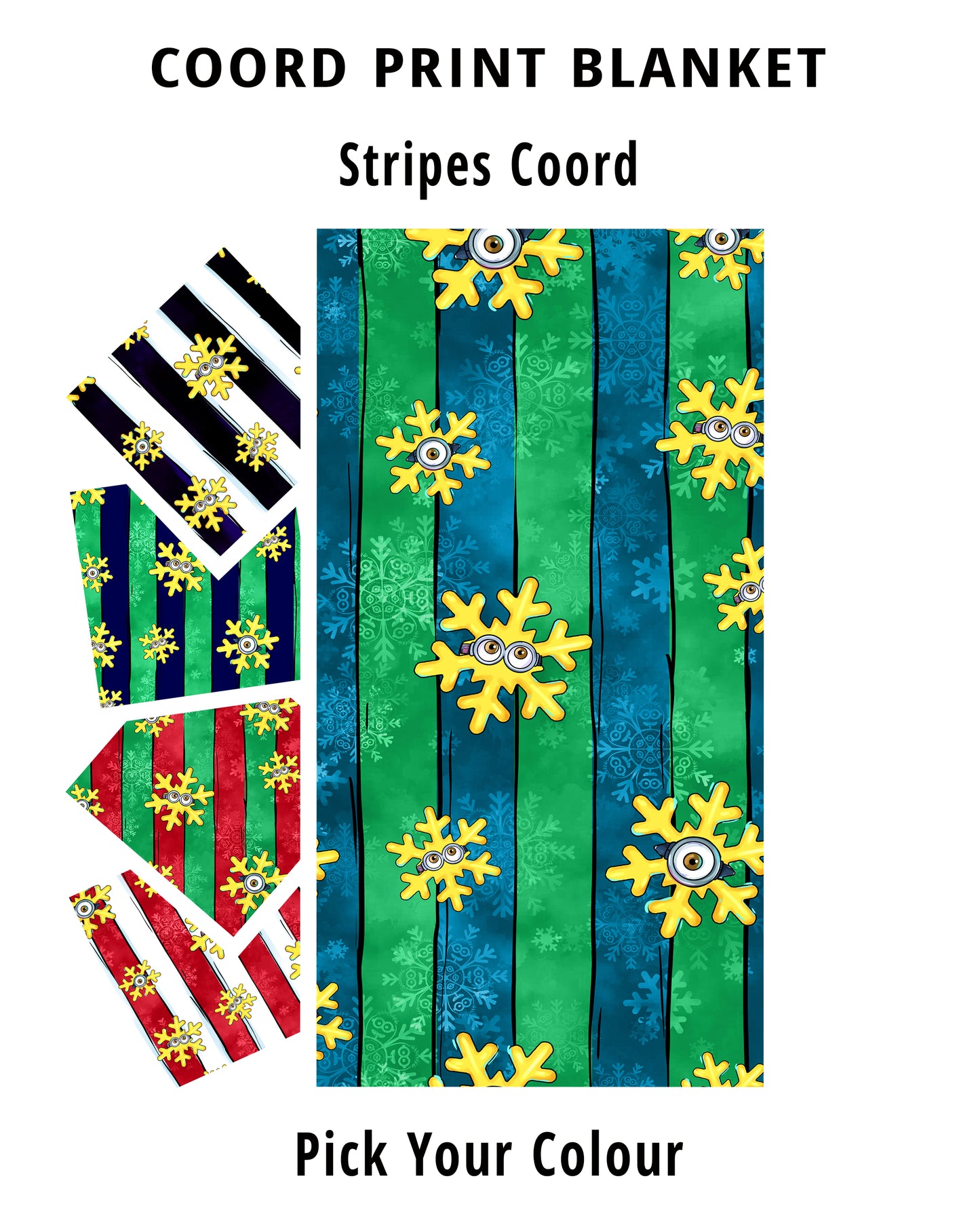 R82 Banana Xmas Stripes Coord Blanket PREORDER