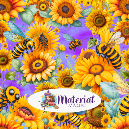 Bees & Flowers Purple Main PREORDER