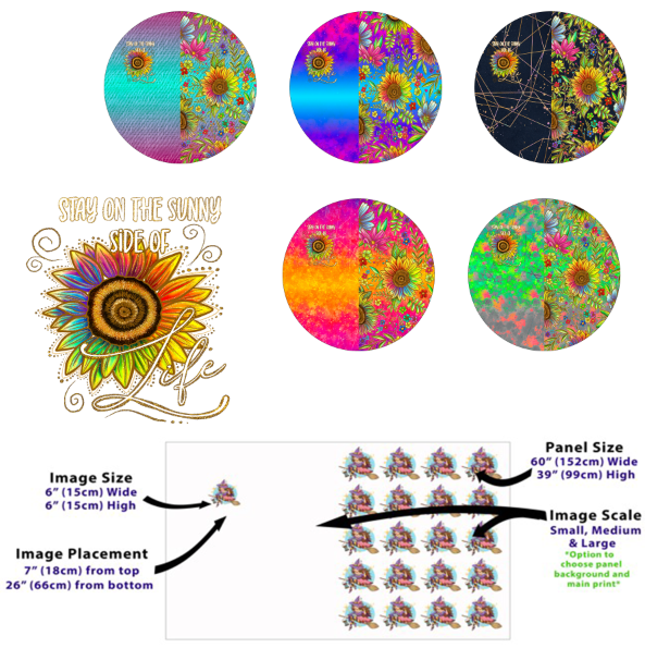 Sunflowers Bright 'Sunnyside' Half Main Project Panel PREORDER