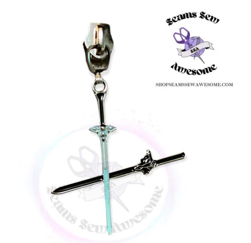 R80 #5 Swords Enamel Zipper Pull PREORDER