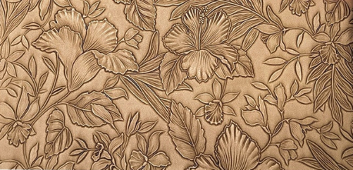 Tan Flower Embossed