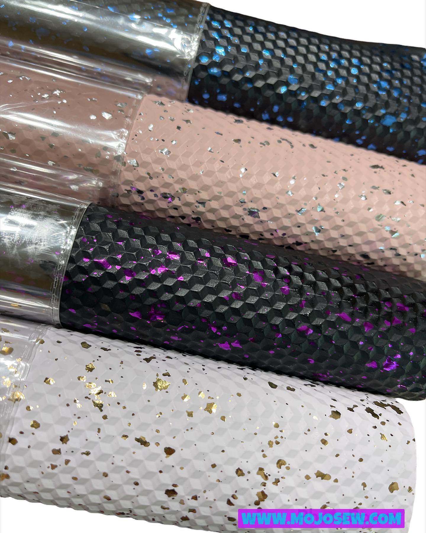 Diamond Textured Pink 13. Silver Vinyl – Material Magic