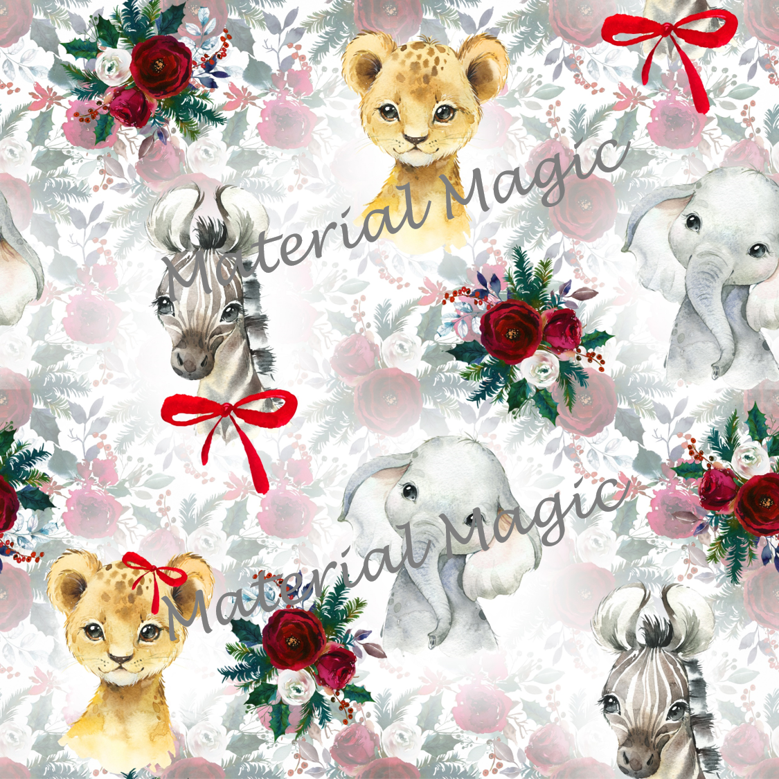 R82 Baby Animal Christmas Floral PREORDER