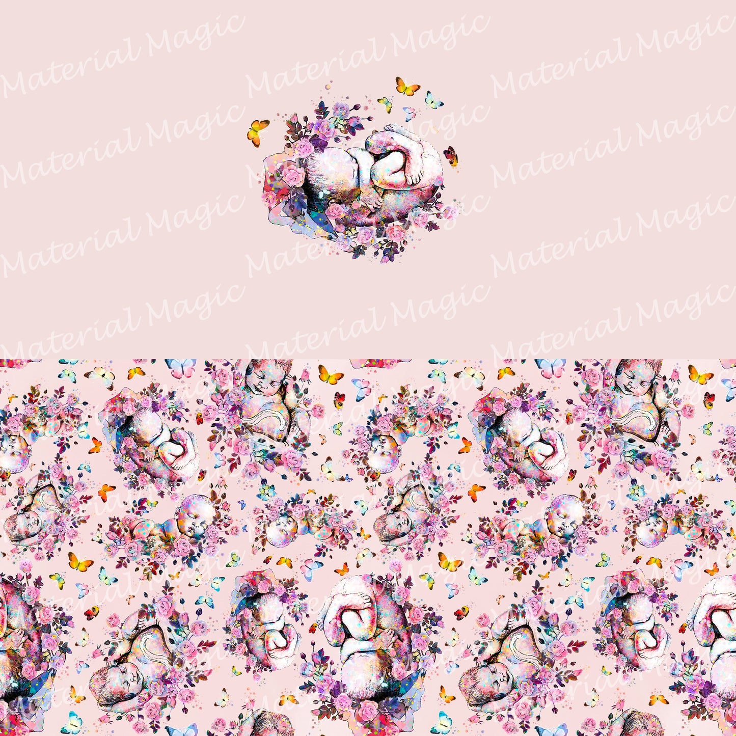 Baby Floral Nappy Panel