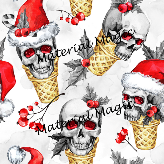 Skulls Xmas Cones White