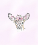 Floral Friends Deer Panel