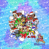 Paws Xmas Blue Group Panel